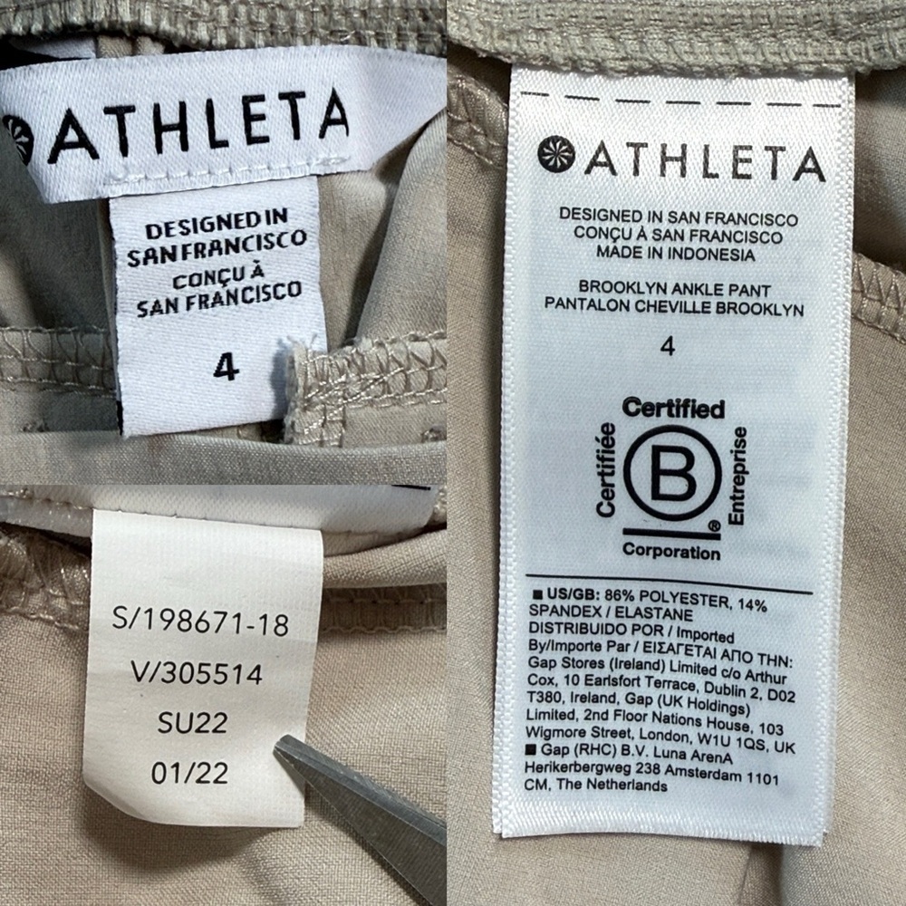ATHLETA Brooklyn Mid Rise Ankle Pant Size 4 - Picture 3 of 13